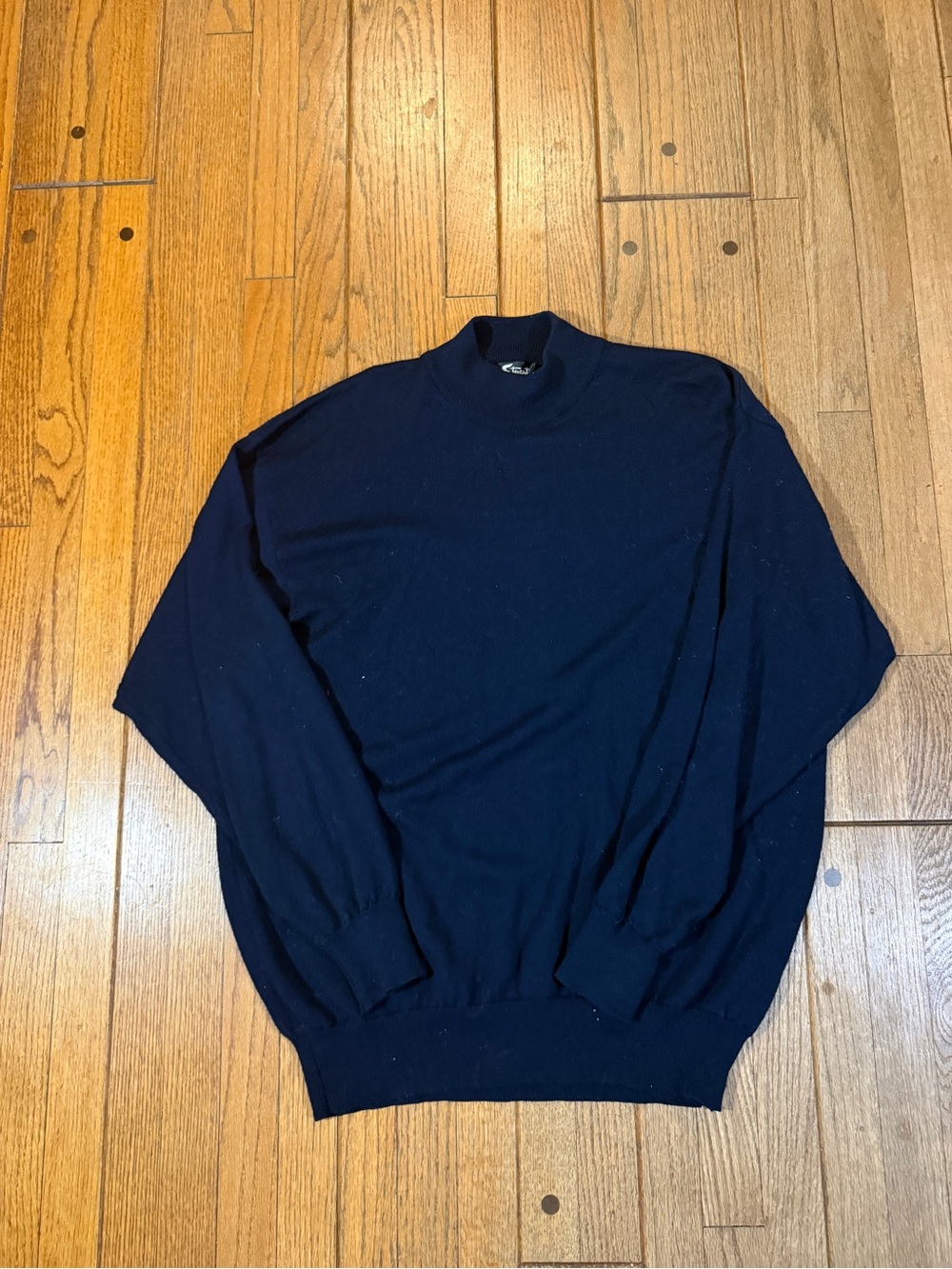 Alan Stuart Navy Wool Mock-Neck Sweater. Made In Italy. Men’s Size L.